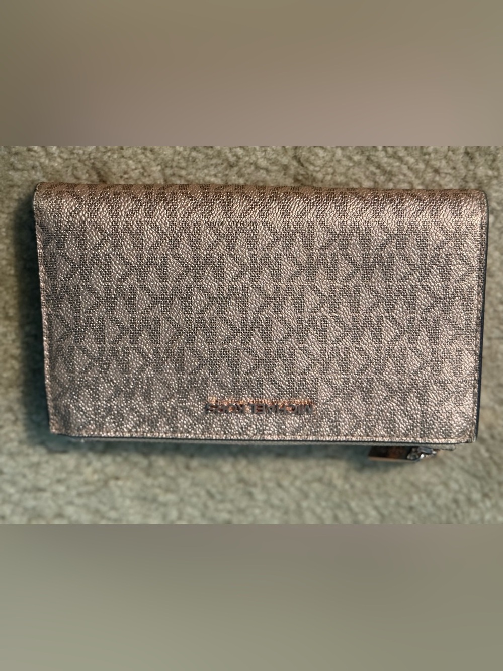 Michael Kors Shimmering Rose Gold MK Logo Wallet